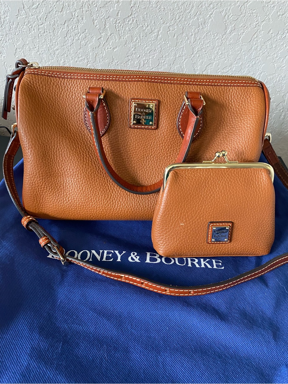 ***SOLD*** Authentic Dooney & Bourke Pebble Leather Satchel in Cognac